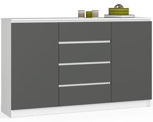 AKORD CLP 160 Komód Laminált Fehér-Szürke Matt