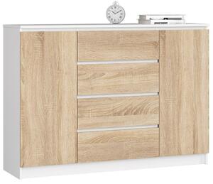 AKORD CLP K140 Komód Laminált Fehér-Sonoma Tölgy