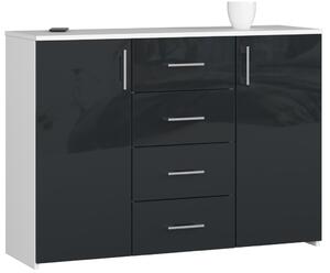 AKORD K45 Magasfényű Grafit Komód MDF Fehér-Grafit