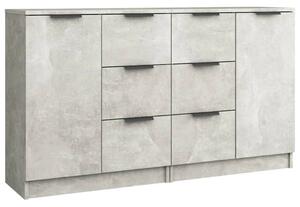 2 db betonszürke szerelt fa tálalóasztal 60 x 30 x 70 cm