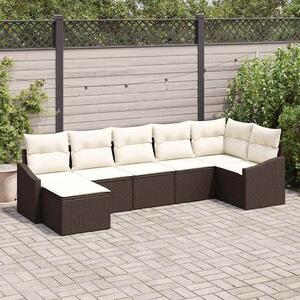 Kanapé Szett párnával 7 pcs Barna polirattan