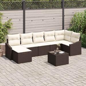 Kanapé Szett párnával 8 pcs Barna polirattan