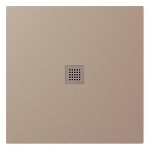 Polysan Öntött márványból készült Polysan, TRENECA zuhanytálca 90x90cm méretállítási lehetőséggel, matt bézs, 84300.81