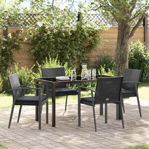 Kert étkező szett 5 pcs Fekete és Szürke PE Rattan