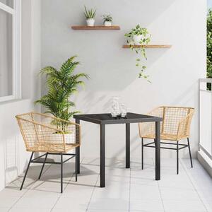 Kert étkező szett 3 pcs Barna polirattan