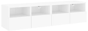 2 db fehér szerelt fa fali TV-szekrény 60 x 30 x 30 cm