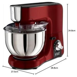 Russell Hobbs Multi konyhai robotgép [Dagasztó és mixer és 1,5 l-es üveg aprító] Desire Red (3 keverőeszköz, 2,5 kg-os rozsdamentes acél keverőtál)