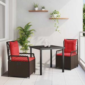 Kert étkező szett 3 pcs Barna polirattan