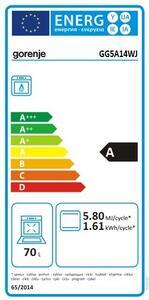 Gorenje GG5A14WJ Gáztűzhely, 70l, 4 főzőzóna, SilverMatte, A energiaosztály