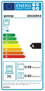 Gorenje GK5C42WH-B Kombinált tűzhely, 70l, 4 főzőzóna, FrozenBake, A energiaosztály