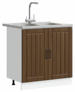 VidaXL 2-es Szett Barna Tölgy Mérnöki Fa 80 x 46 x 81.5 cm