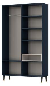 CLUDO szekrény, 120x205x60, kék/fehér