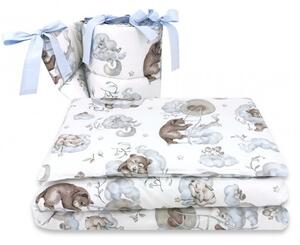 Baby Shop 3 részes ágynemű garnitúra - Felhőn alvó állatok kék