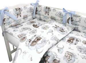 Baby Shop 3 részes ágynemű garnitúra - Felhőn alvó állatok kék