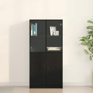 VidaXL Fekete tölgybútor szekrény Ajtókkal 68x37x142 cm Műszaki fa
