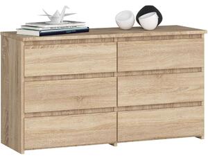 Akord Komód CL100 6 Fiókos Diófa Sonoma - Modern, Laminált, ABS Élzárással, Összeszerelés Szükséges