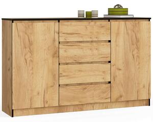 Akord - Komód K160 2D 4F CLP Álló 160x99x40 cm Dió Craft