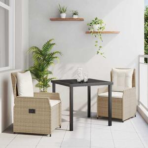 Kert étkező szett 3 pcs Beige és Világosszürke polirattan