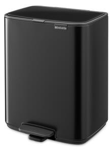 Matt fekete acél pedálos szemetes 12 l Bo – Brabantia
