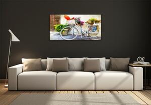 Üvegkép falra Fehér kerékpár