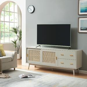 TV szekrény Susa polirattan ajtófront 160x40x65 cm bézs [en.casa]