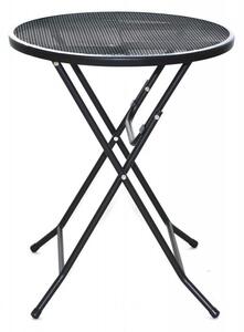 ROJAPLAST ZWMT-60F fém kerti összecsukható körasztal, 60 x 72 cm - fekete
