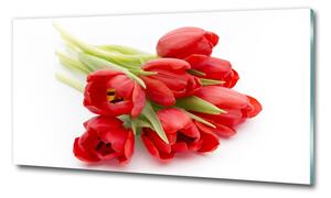 Egyedi üvegkép Piros tulipánok