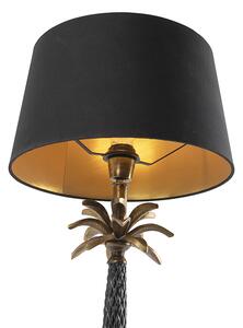Art Deco asztali lámpa bronz, fekete árnyalattal 35 cm - Areka