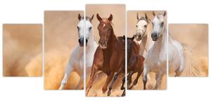Festmények - futó lovak (150x70cm)