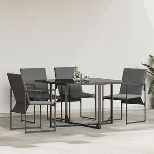 VidaXL Kerti székek 4 pcs Fekete és antracit 50.5 x 59 x 81.5 cm