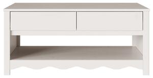 VidaXL Oyster White Fa Közepes Dohányzóasztal Négyszögletes Modern