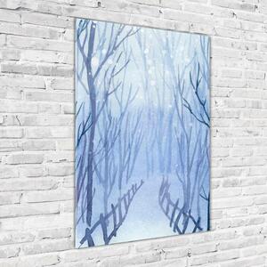Üvegfotó Erdőben télen