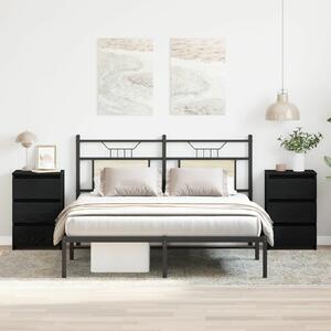 VidaXL Éjjeli Szekrény 2dbFekete tölgy MDF 40x35x62.5 Éjjeli asztal