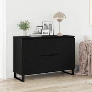 VidaXL Sidebord Fekete tölgy MDF fekete tölgy furnérral Közepes