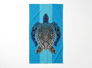Gyorsan száradó XXL strand fürdőlepedő SHELL GEM kék 150 x 210 cm, 100% mikroszál