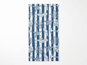 Gyorsan száradó strandfürdőlepedő NAUVIA kék-fehér 70 x 140 cm, 100% mikroszál