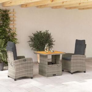 VidaXL Polyrattan Kerti Étkezőgarnitúra - 2 Foteles