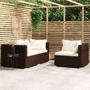 VidaXL Polyrattan Kerti Ülőgarnitúra - 3 részes - Barna