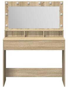 VidaXL Sonoma tölgy Forgácslap 100 x 41 x 135 cm Tükör Pipereszék