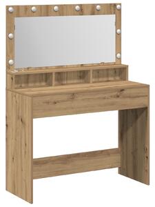VidaXL Mesterien megmunkált tölgy Szerelt fa 100 x 41 x 135 cm Tükör