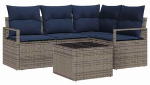 VidaXL Kanapé Szett 5 pcs Szürke polirattan