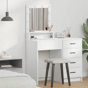 VidaXL Fehér Szerelt fa 50 x 41 x 135 cm Tükör Öltözőasztal
