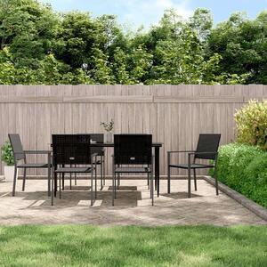 VidaXL 7 részes polyrattan és acél kerti étkezőgarnitúra