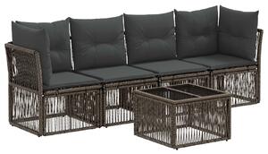 VidaXL Kerti Kanapé Szett 5 pcs Szürke polirattan