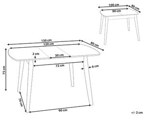Világos Fa Bővíthető Étkezőasztal 100/130 x 80 cm TOMS