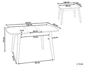 Sötét Fa Bővíthető Étkezőasztal 100/130 x 80 cm TOMS