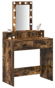 VidaXL Füstölt tölgy Szerelt fa 79 x 41 x 140 cm Tükör Pipereasztal