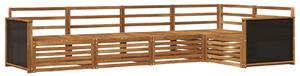 VidaXL Kültéri kanapé szett 5 pcs Természetes 323 x 164,5 x 73 cm
