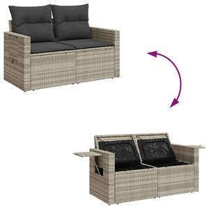 VidaXL Polyrattan Kerti Ülőgarnitúra - 9 részes - Világosszürke