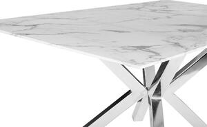 Márványhatású Ezüst Étkezőasztal 160 x 90 cm SABROSA